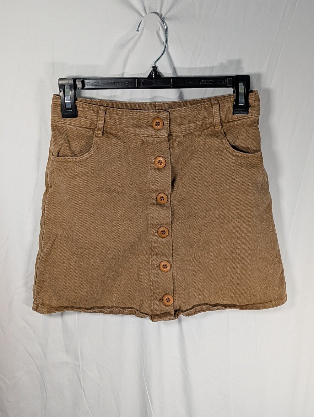 Jungmaven Button-Front Tan Mini Skirt